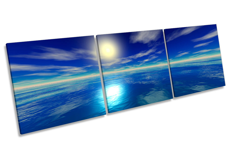 Blue Digital Sunset Seascape