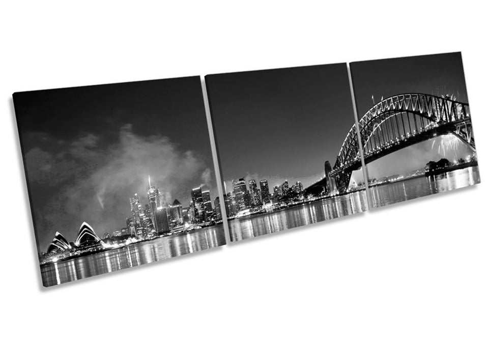 Sydney Skyline Fireworks B&W
