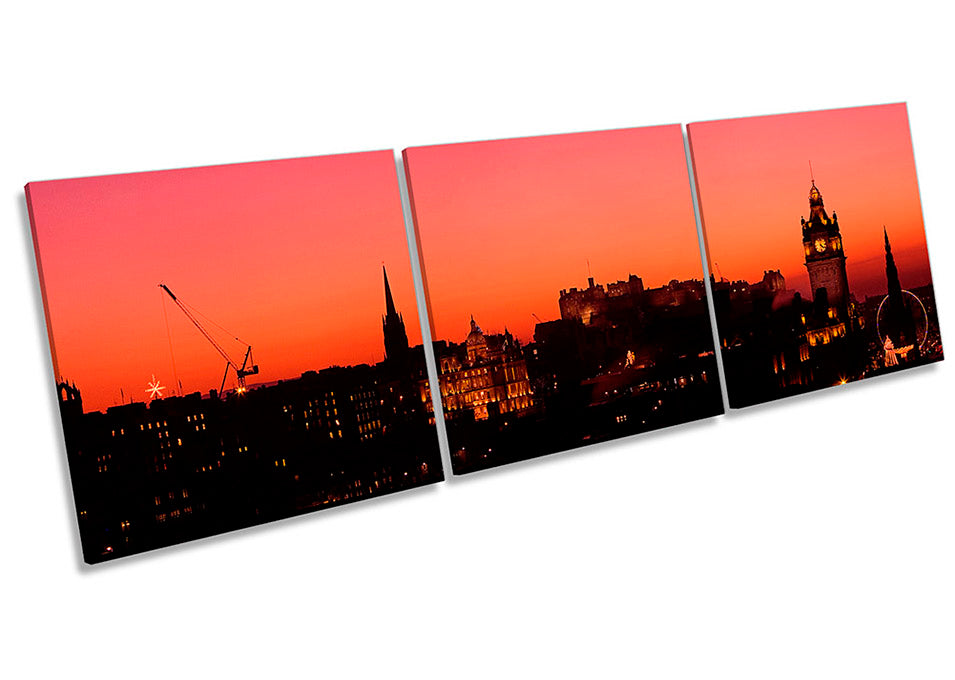 Edinburgh Skyline Red Sunset