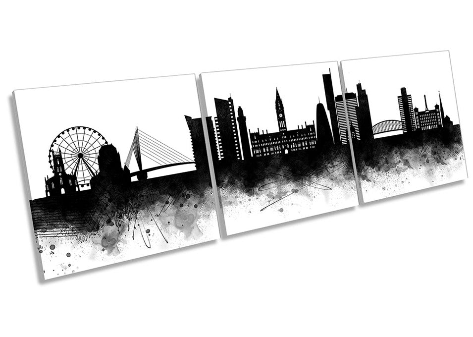 Manchester Abstract City Skyline Black