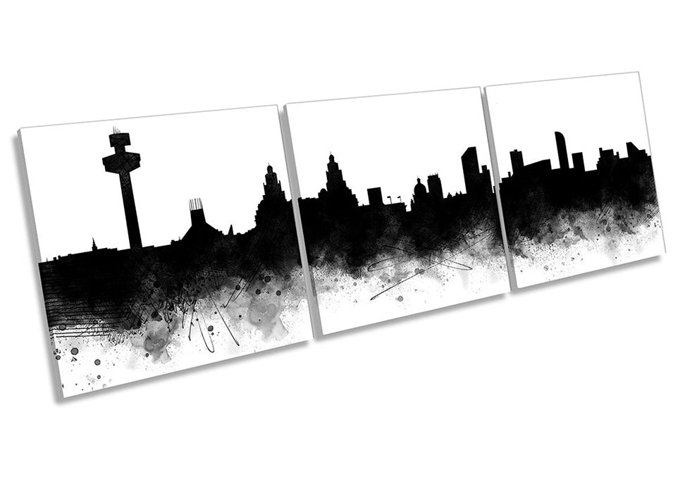 Liverpool Abstract City Skyline Black