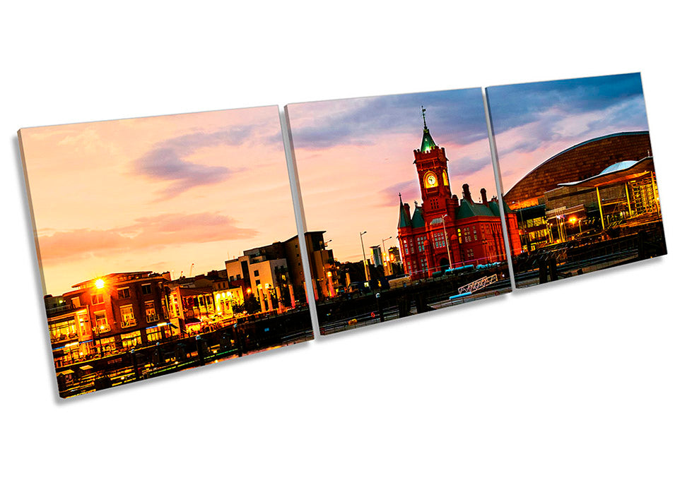 Cardiff Riverside Sunset Multi-Coloured