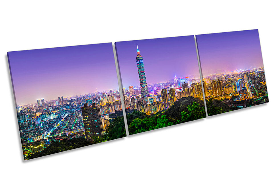 Taipei City Skyline Purple