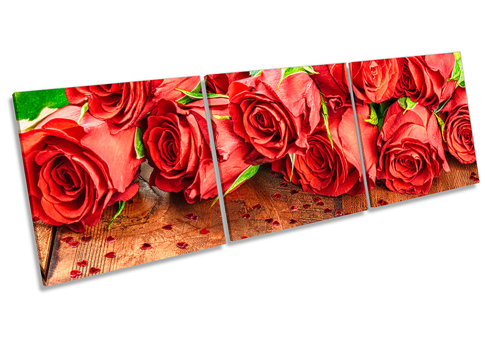 Roses Floorboard Flowers Red