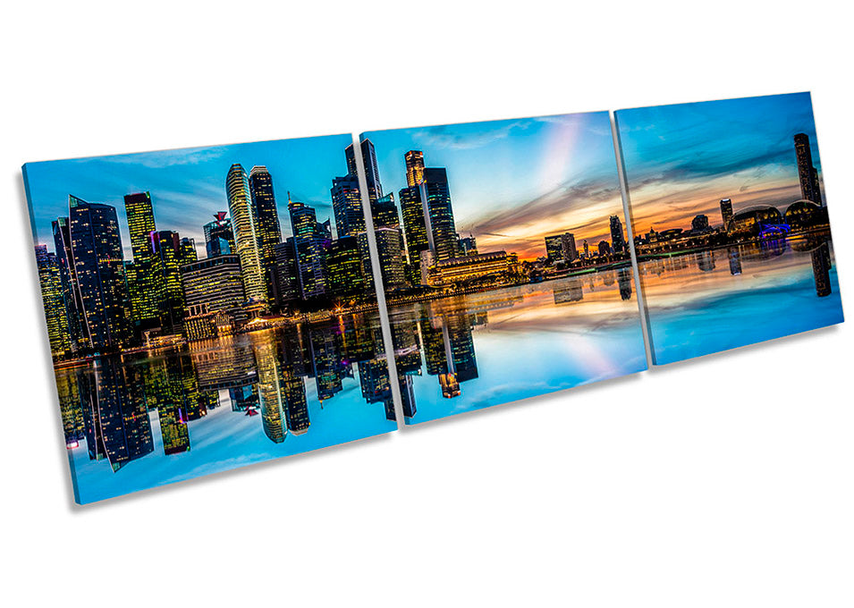 Singapore City Skyline Blue