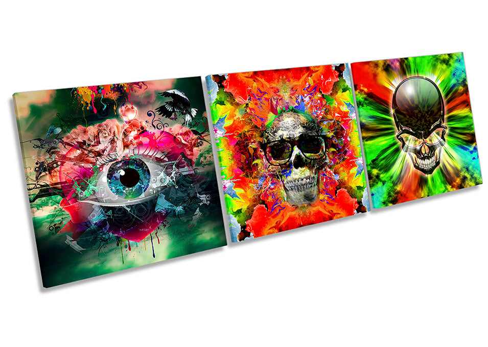 Skull Eye Abstract Set Multi-Coloured