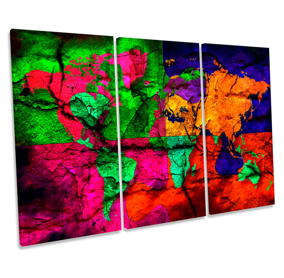 Map of the World Multi Coloured