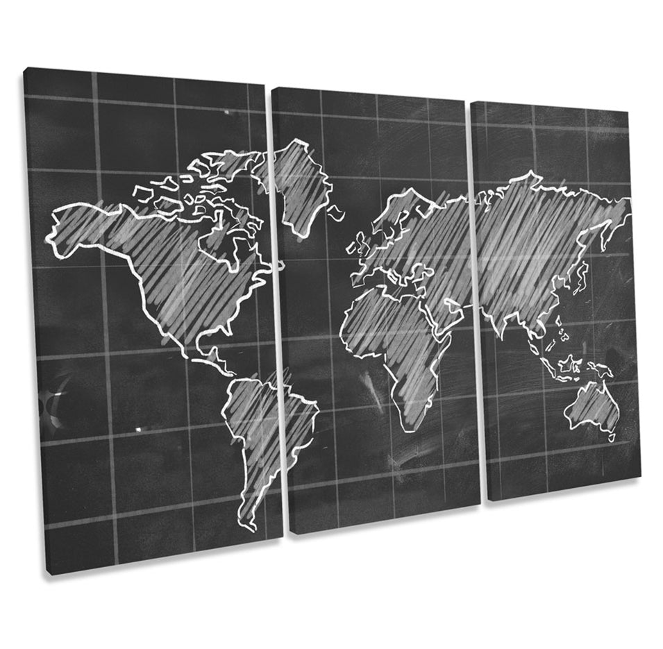 World Map Chalk Board