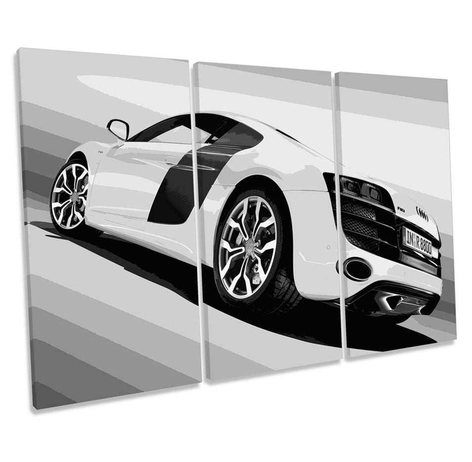 Audi R8 Sports Car B&W