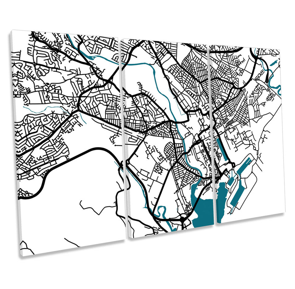 Cardiff Map City Wales Minimalistic Modern Pri
