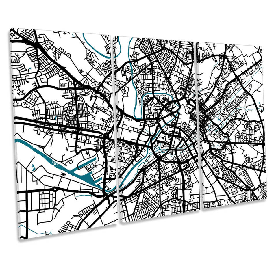 Manchester Map City Minimalistic Modern