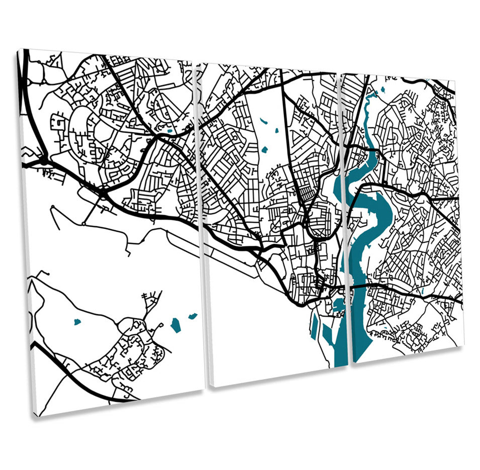 Southampton Map City Minimalistic Modern