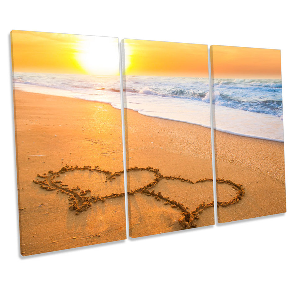 Beach Sunset Heart Love
