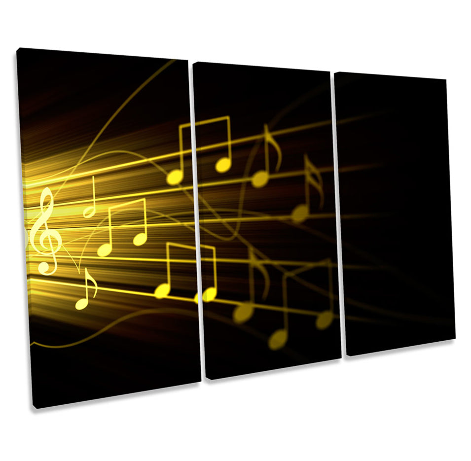 Yellow Musical Notes Abstract