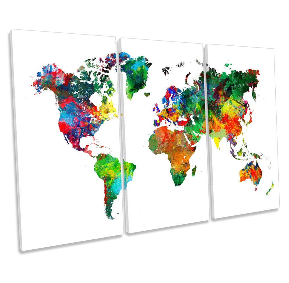 World Map Multi Coloured