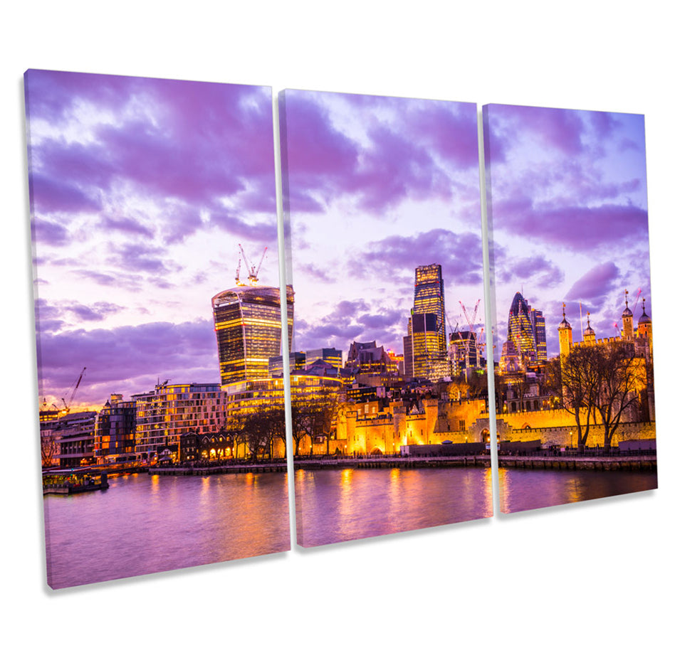 London City Skyline Purple