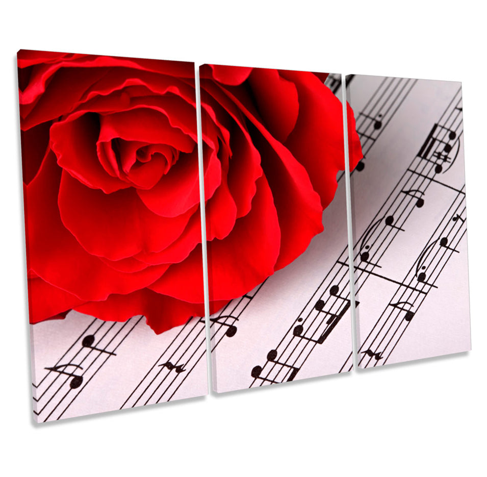 Red Rose Musical Note Sheet