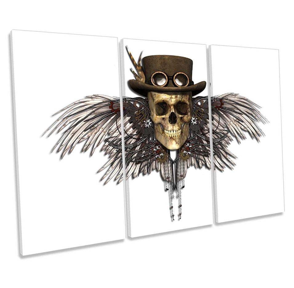 Steampunk Angel Wings Skull