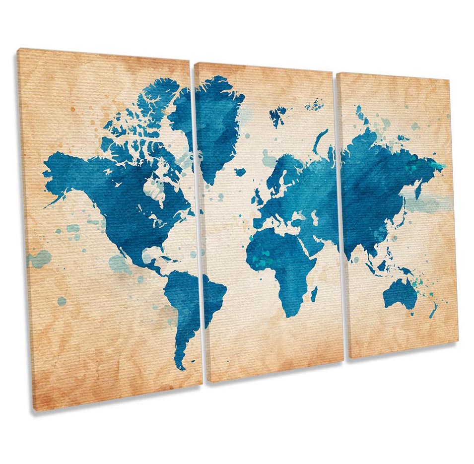 Map World Blue Grunge