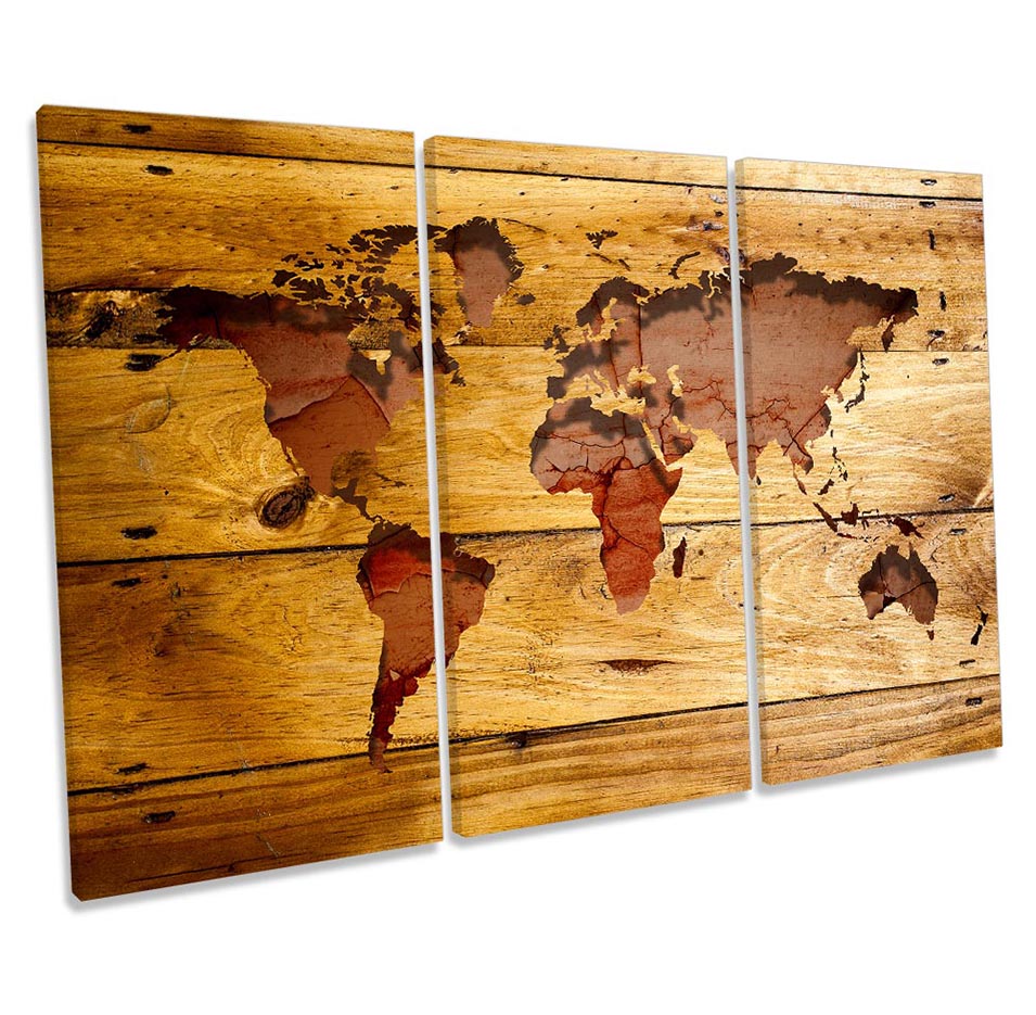 Map World Wooden