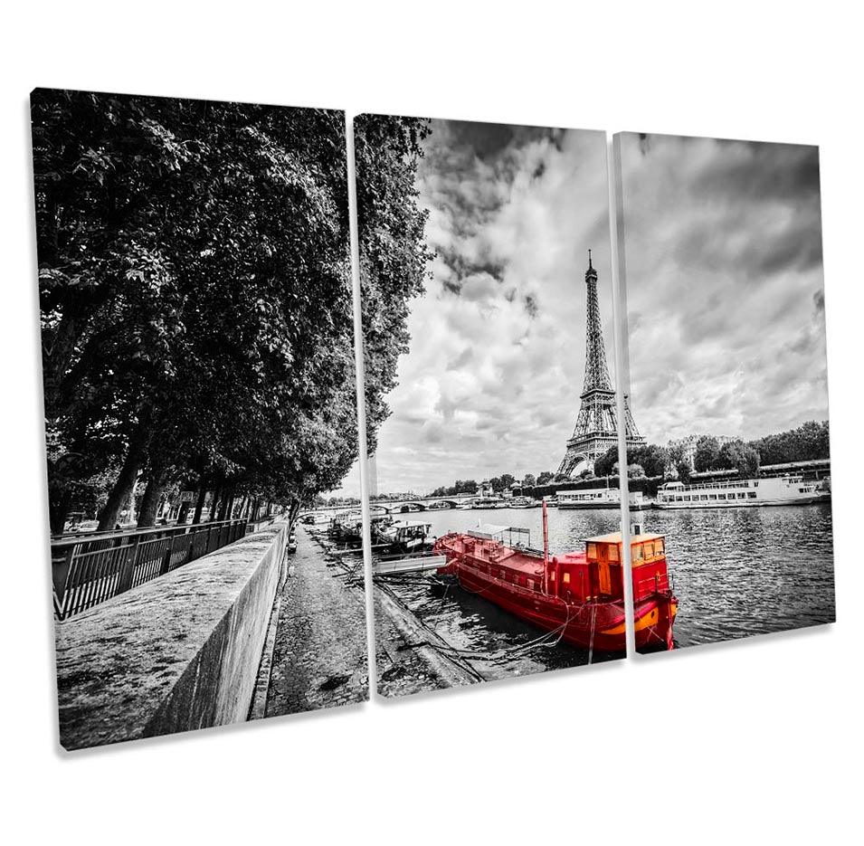 Eiffel Tower Red Boat