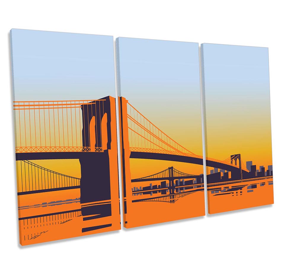 Brooklyn Bridge Sunset Orange