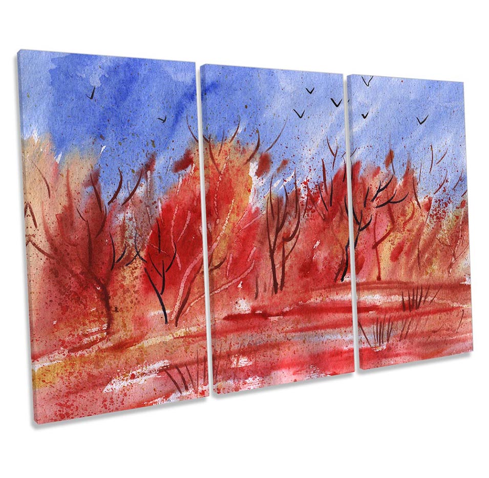 Red Landscape Forest Repro