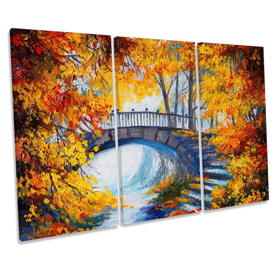 Orange Bridge Autumn Landscape