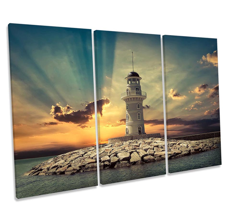 Lighthouse Sunset Seascape