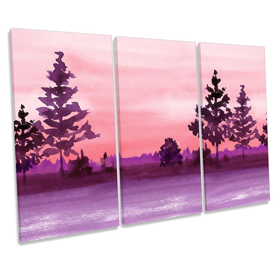 Pink Landscape Purple Trees