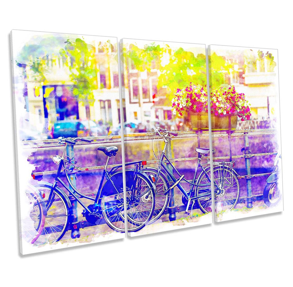 Amsterdam Bike City Watercolour