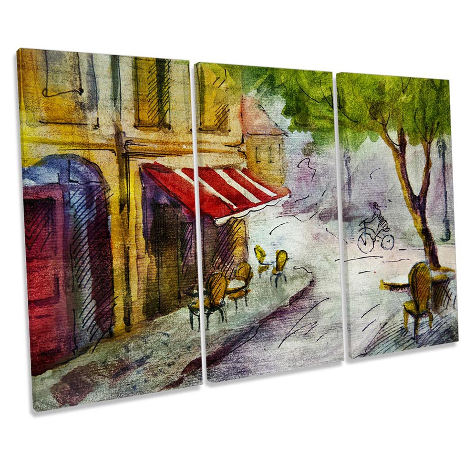 French Café Street City Multi-Coloured