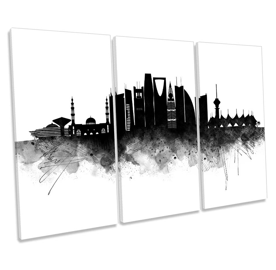Riyadh Abstract City Skyline Black