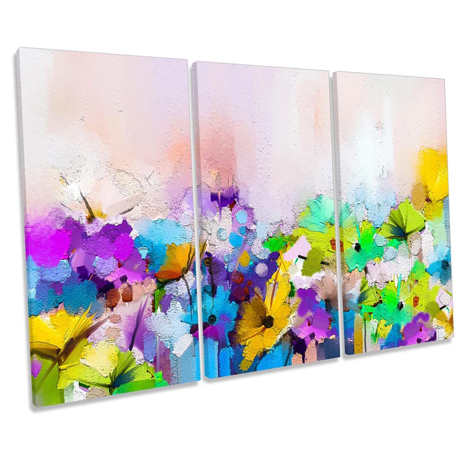 Abstract Flowers Floral Modern Multi-Coloured