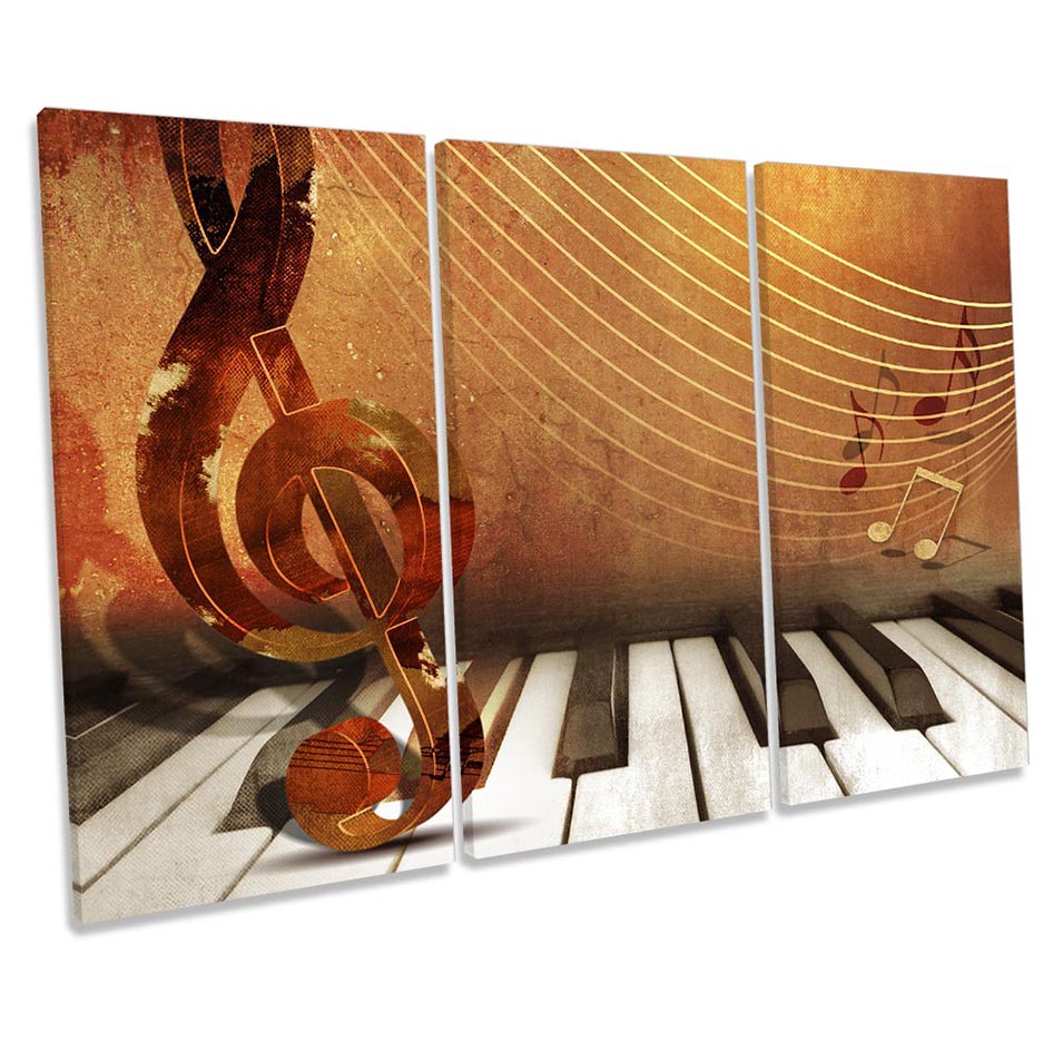 Piano Music Notes Brown