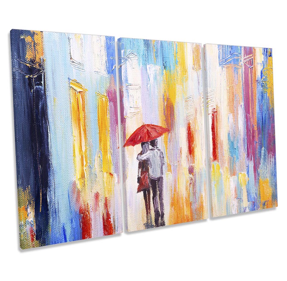 Umbrella Couple Abstract Multi-Coloured