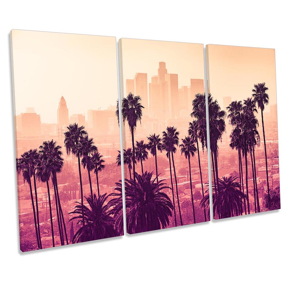 Los Angeles City Palm Trees Pink
