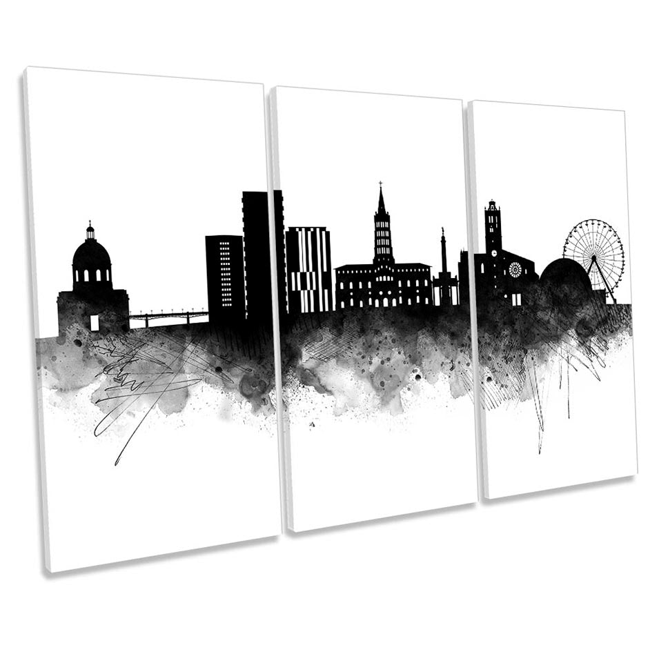 Toulouse Abstract City Skyline Black
