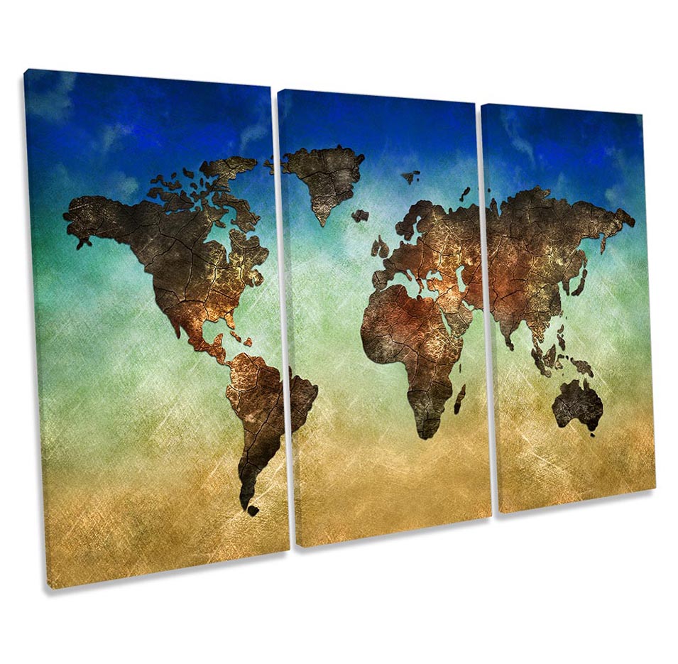World Map Modern Multi-Coloured