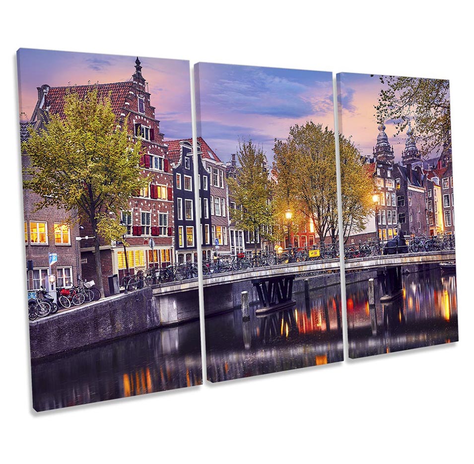 Amsterdam Cityscape Sunset Multi-Coloured