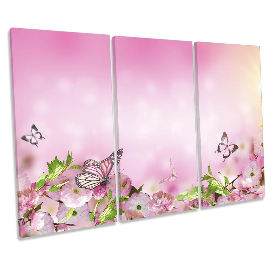 Butterfly Floral Flowers Pink