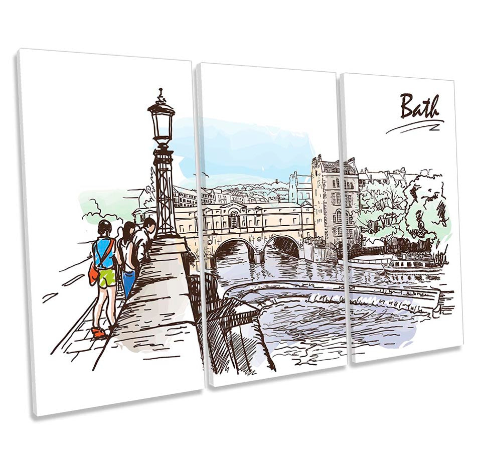 Bath City River Sketch White