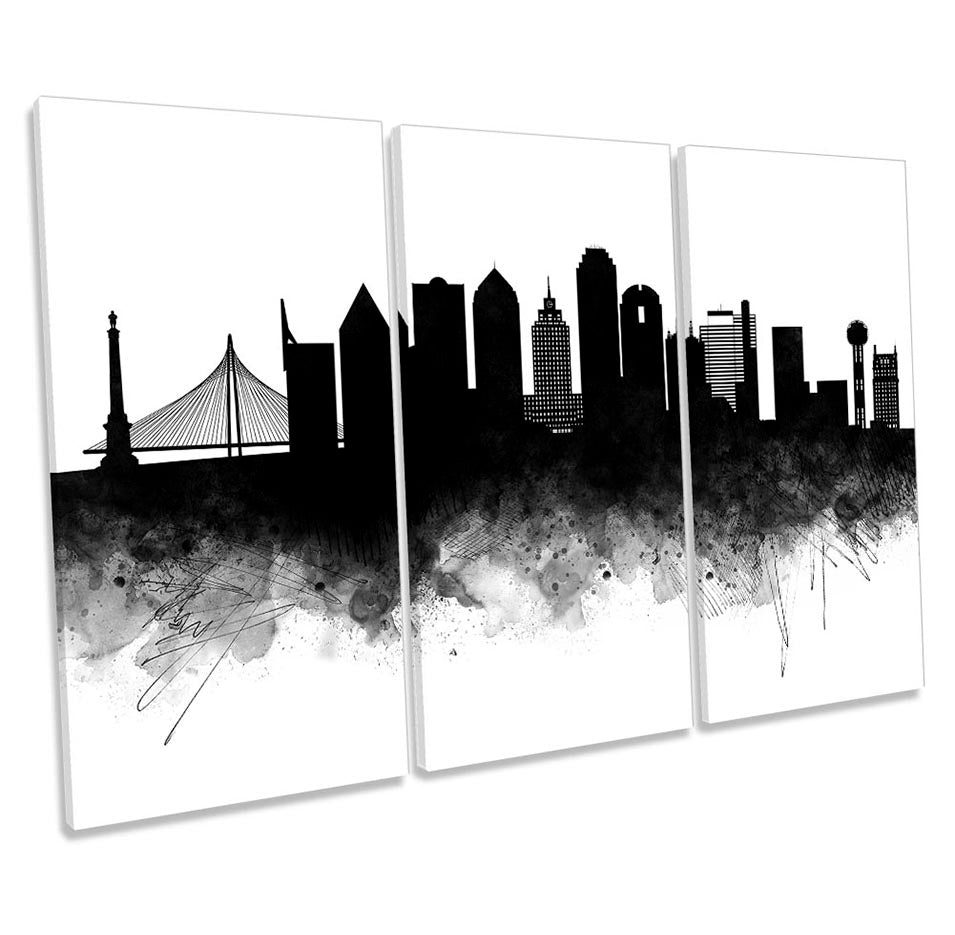 Dallas Abstract City Skyline Black