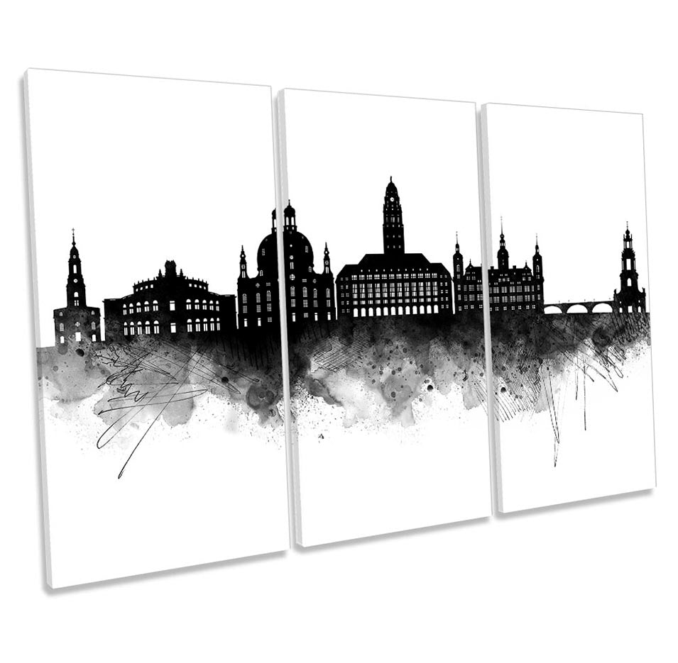 Dresden Abstract City Skyline Black