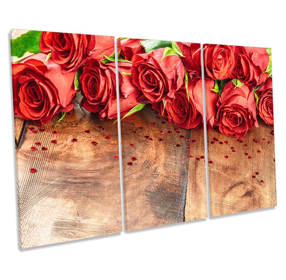 Roses Floorboard Flowers Red
