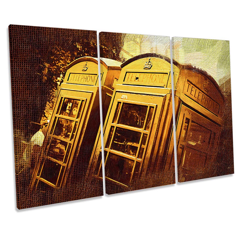 Iconic British Telephone Box Brown