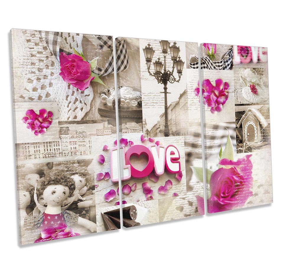 Shabby Chic Flowers Love Pink