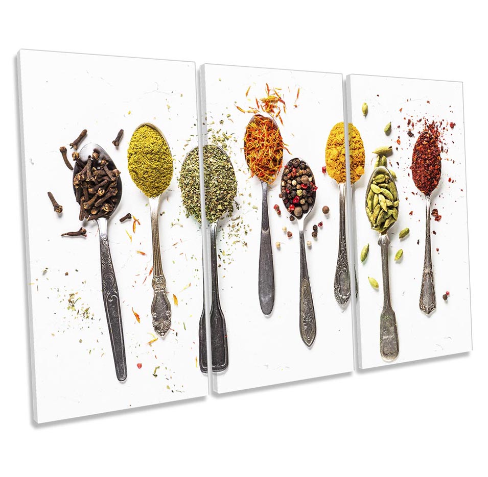 Spicy Spices Spoons Kitchen White