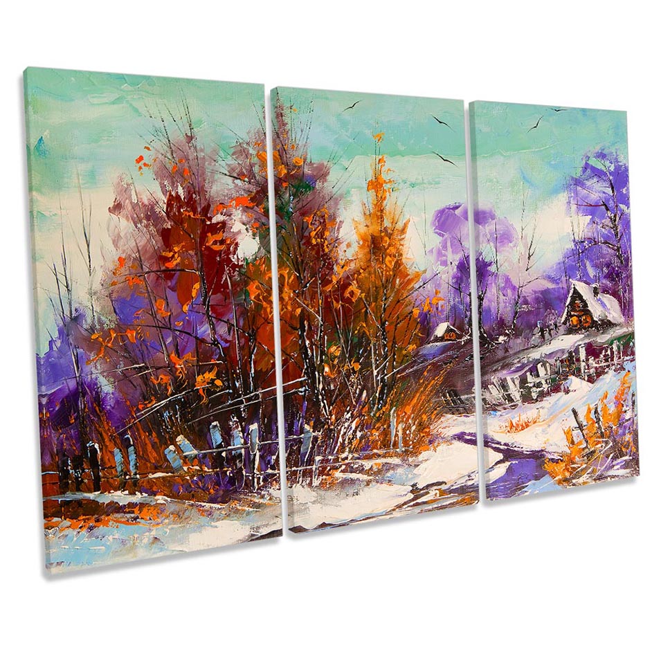 Winter Abstract Rural Scene Multi-Coloured