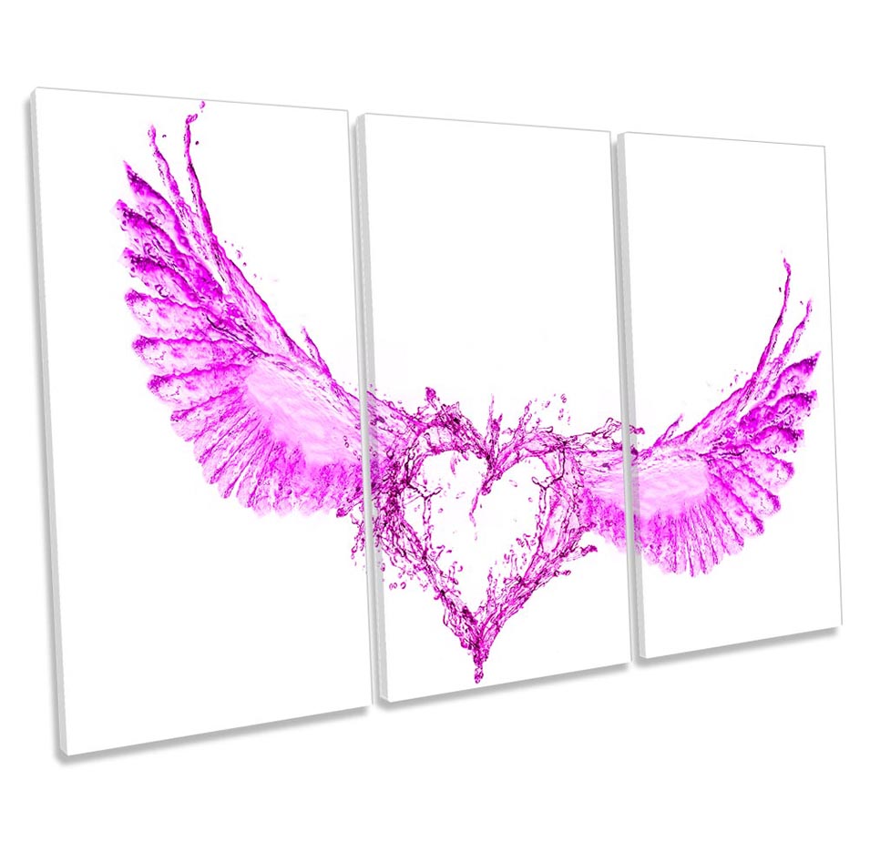 Love Heart Angel Wings Pink